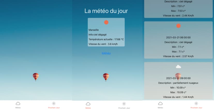 Application mobile Météo